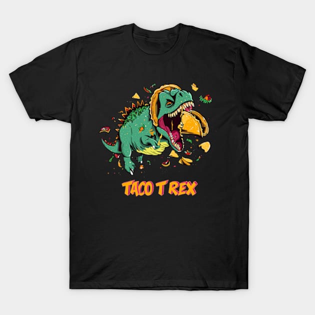 Taco T-Rex T-Shirt by myvintagespace